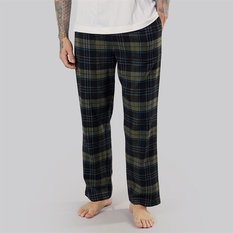 Bench Herre gesho flannel ternede loungbukser - Sort/Khaki/Blå/White Check
