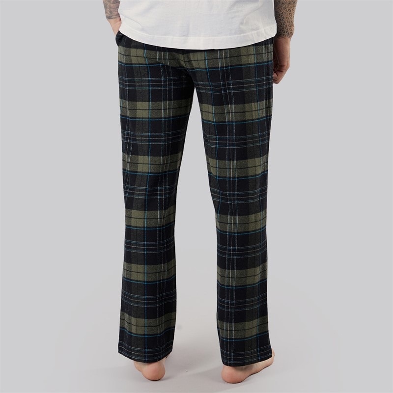 Herre gesho flannel ternede loungbukser Sort/Khaki/Blå/White Check - Billede 2