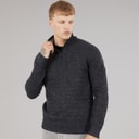 Herre palacio 1/4 zip trøje med høj krave Dark Grey Marl