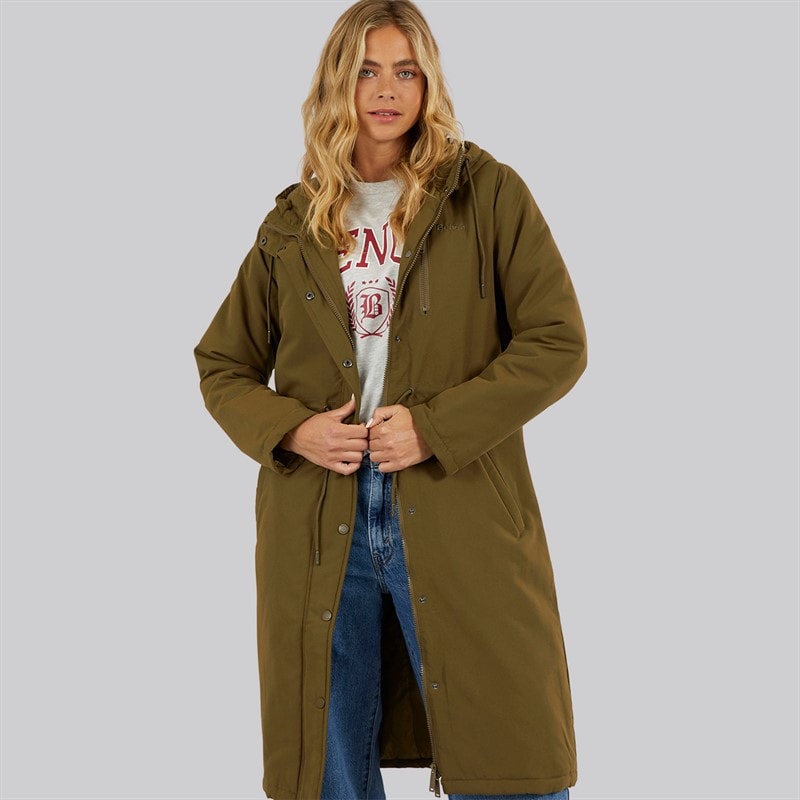 Dame sari lang parka Dark Olive - Billede 1