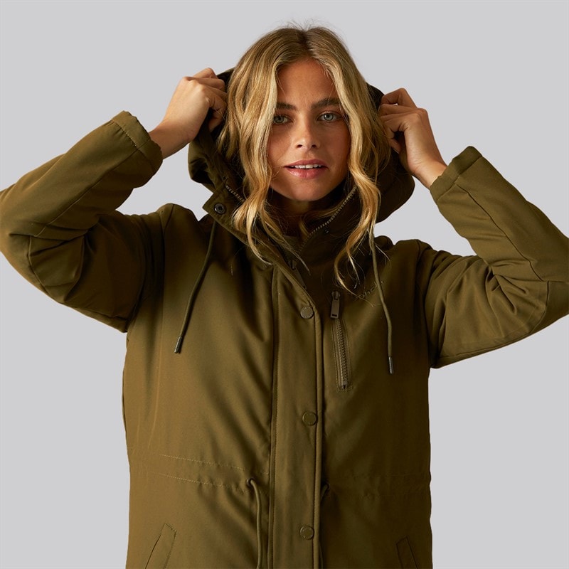 Dame sari lang parka Dark Olive - Billede 3