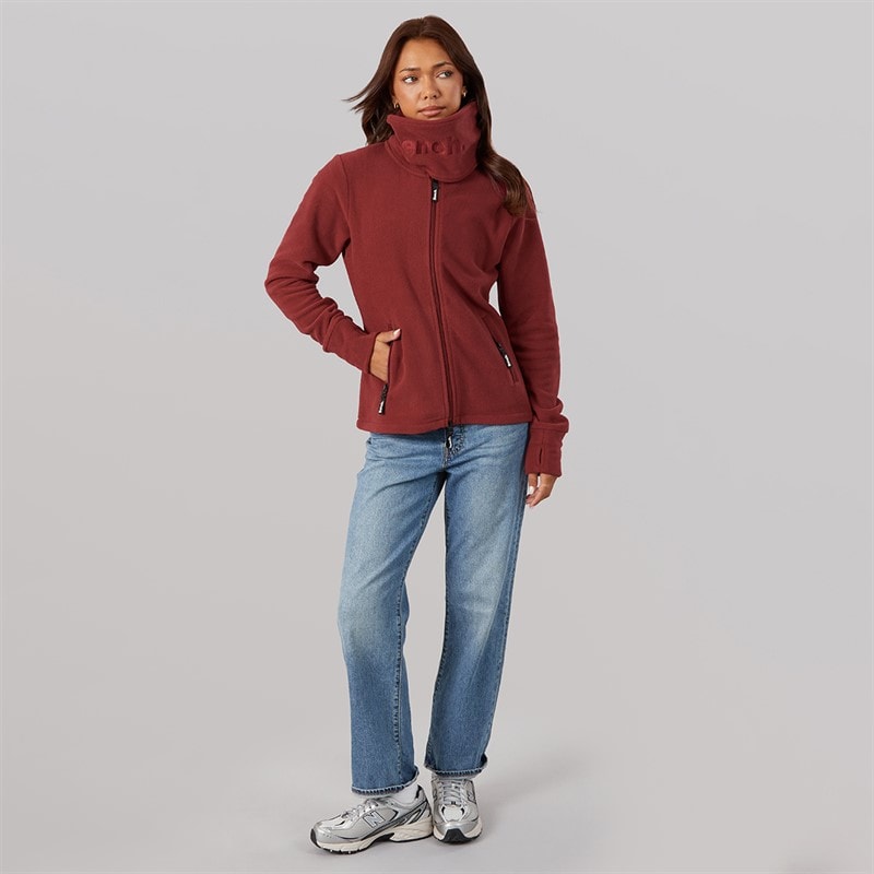 Dame funnel microfleece træningstrøje Cordovan - Billede 4