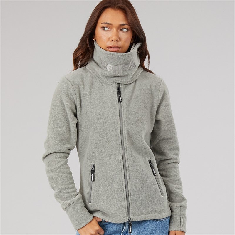Dame funnel microfleece træningstrøje Graphite Grey - Billede 1