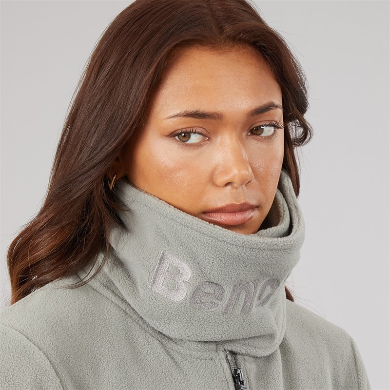 Dame funnel microfleece træningstrøje Graphite Grey - Billede 3