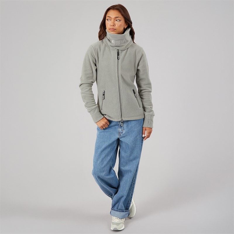 Dame funnel microfleece træningstrøje Graphite Grey - Billede 4