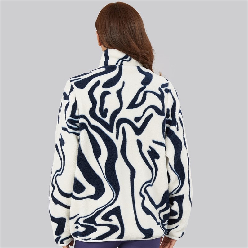 Dame gorla borg fleece Winter White/Marineblå swirl - Billede 2
