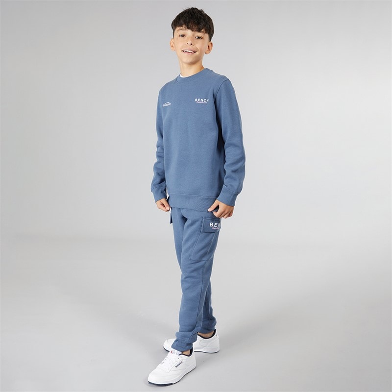 Drenge nowil sweatshirt og cargo joggers træningssæt Vintage Indigo - Billede 2