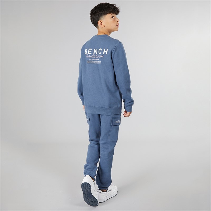 Drenge nowil sweatshirt og cargo joggers træningssæt Vintage Indigo - Billede 3