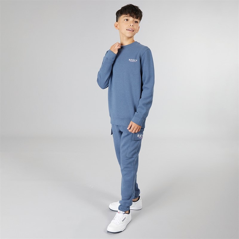 Drenge nowil sweatshirt og cargo joggers træningssæt Vintage Indigo - Billede 4
