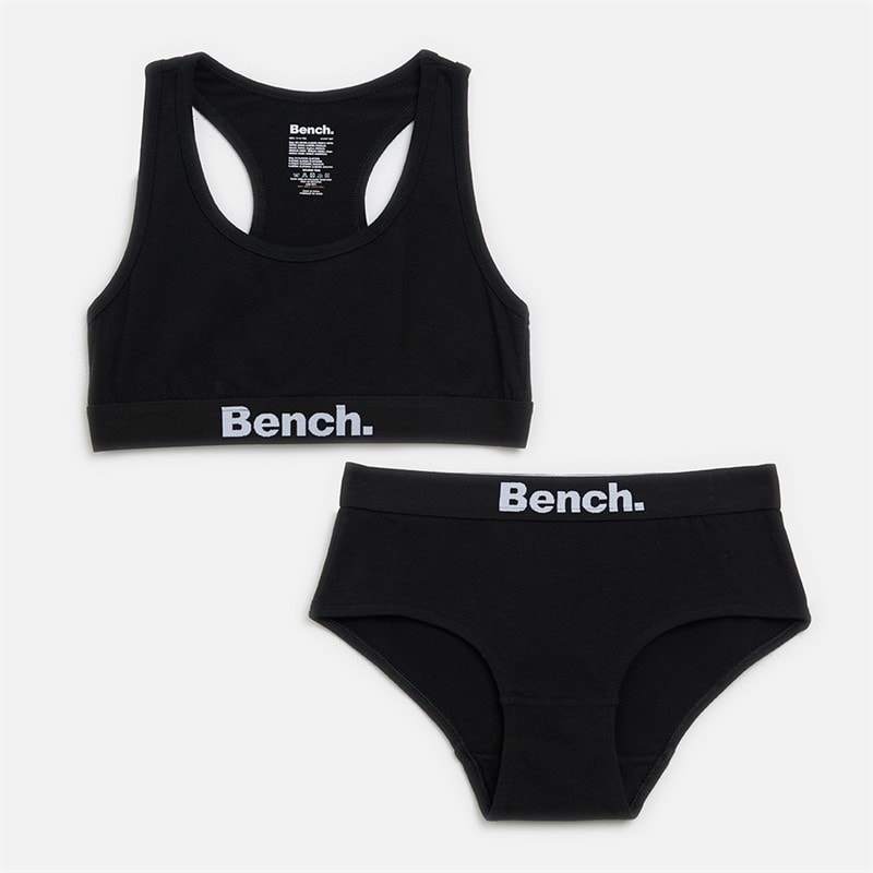 Piger renezza crop top og hipster trusse sæt Sort - Billede 1