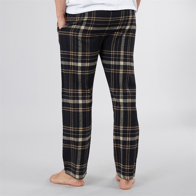 Herre kaplan flannel ternede loungbukser Sort/Taupe/Stone/Stone Grey Check - Billede 2