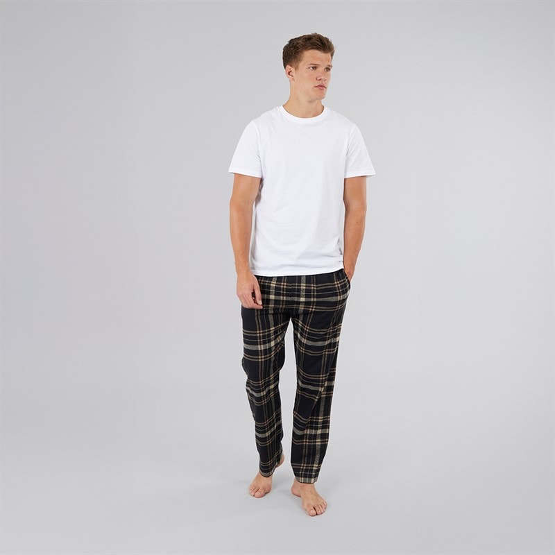 Herre kaplan flannel ternede loungbukser Sort/Taupe/Stone/Stone Grey Check - Billede 4