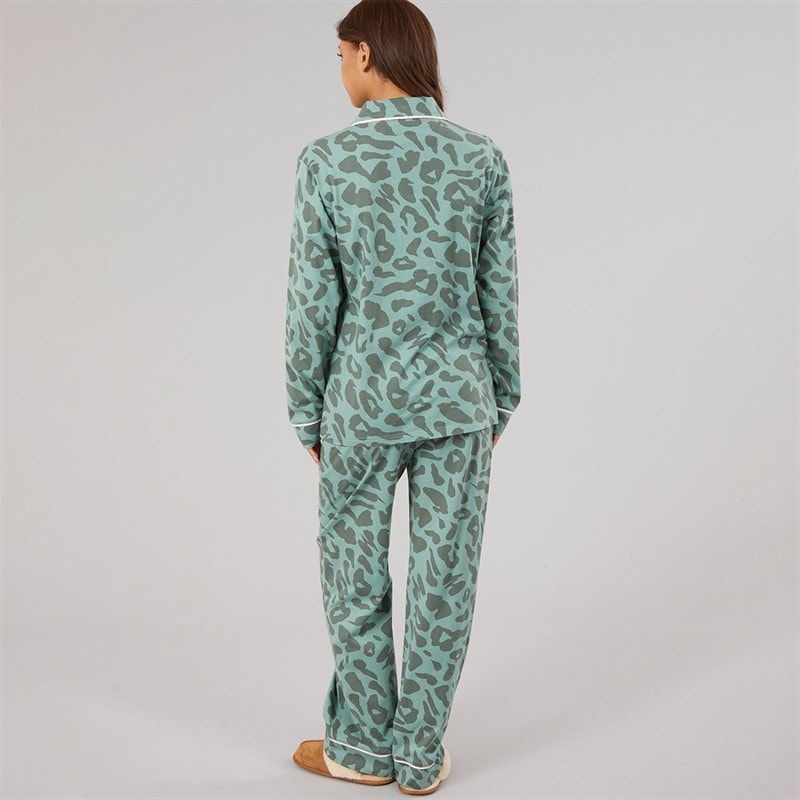 Dame korda pyjamas Dark Sage Leopard - Billede 2
