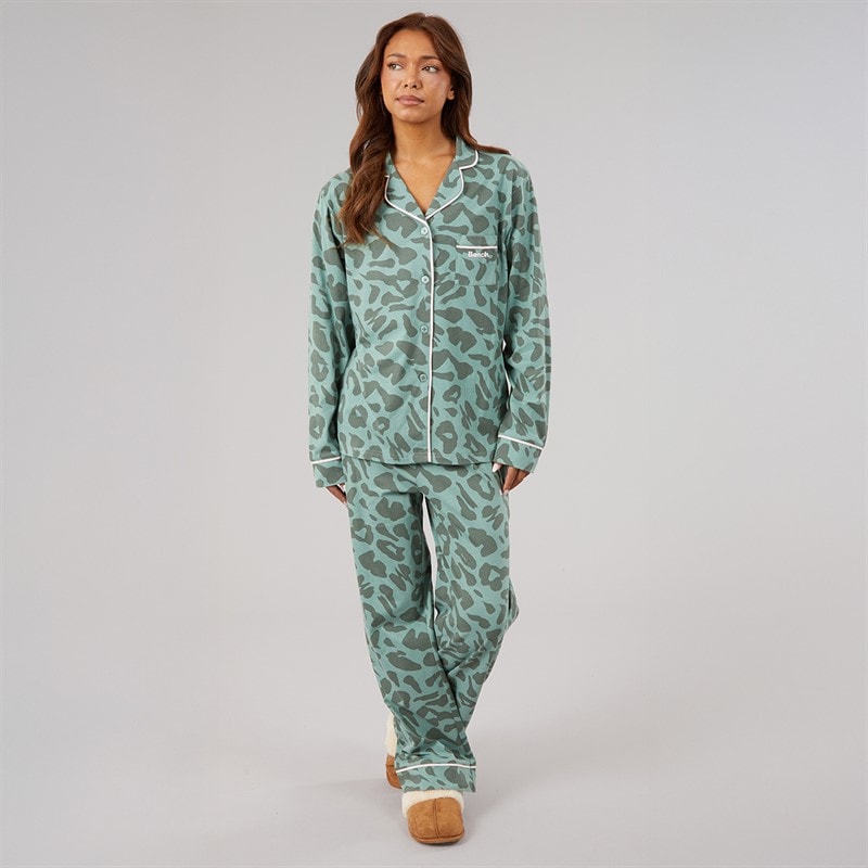 Dame korda pyjamas Dark Sage Leopard - Billede 4