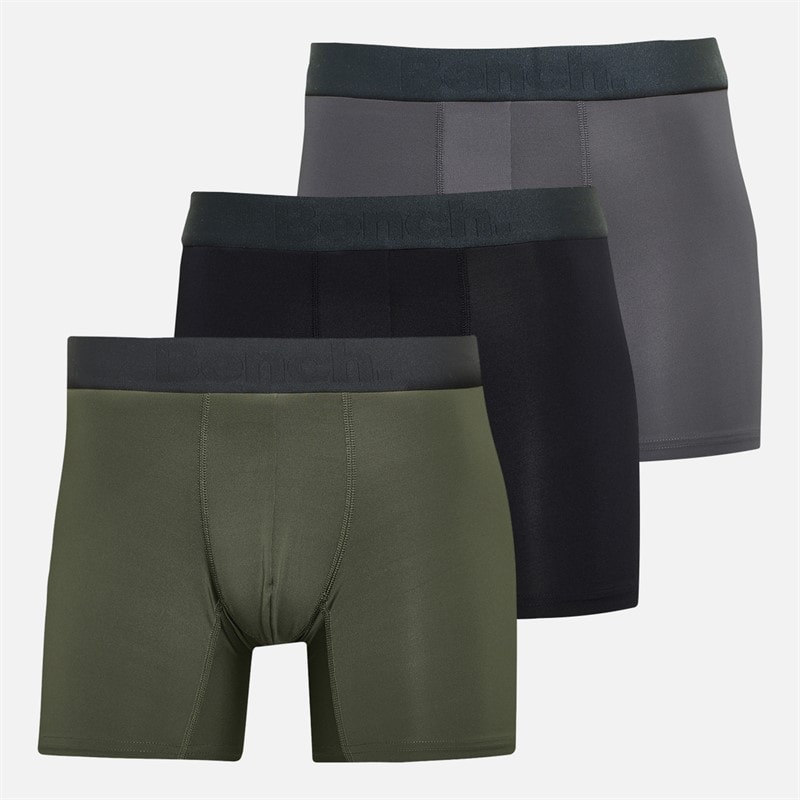 Bench Herre Veriato trepak microfibre boxershorts - Sort/Khaki/Steel Grey