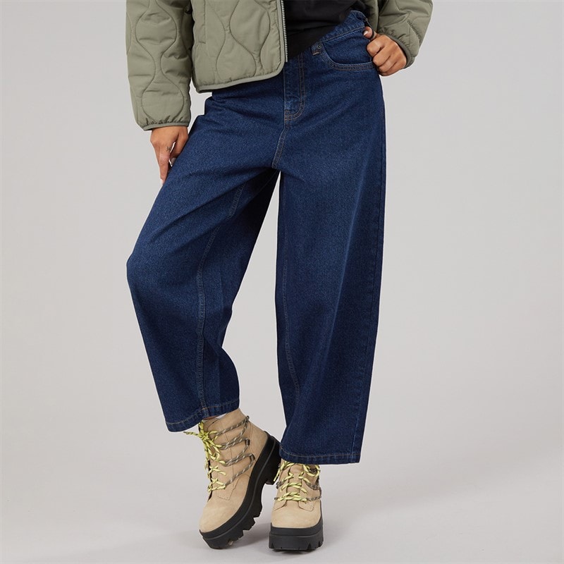 Dame barrel leg jeans Mørkeblå - Billede 1