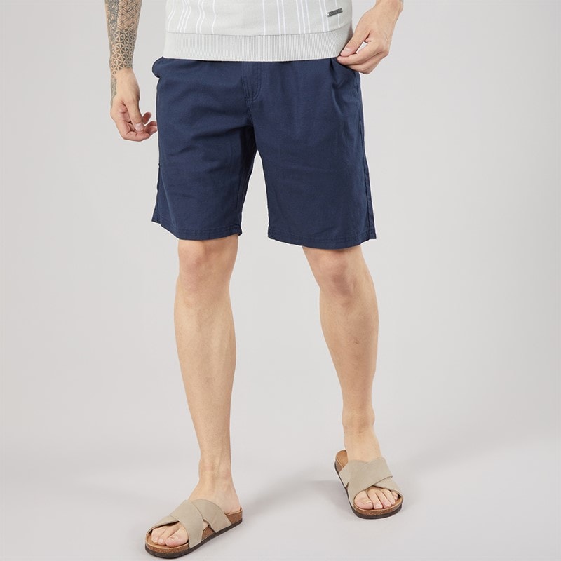Herre setero hørshorts Marineblå - Billede 1