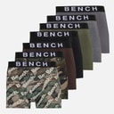 Herre syv-pak jacquard elastik bambus boxershorts Camo AOP/Charcoal Marl/Khaki/Camo AOP/Steel Grey/Ground Coffee/Sort