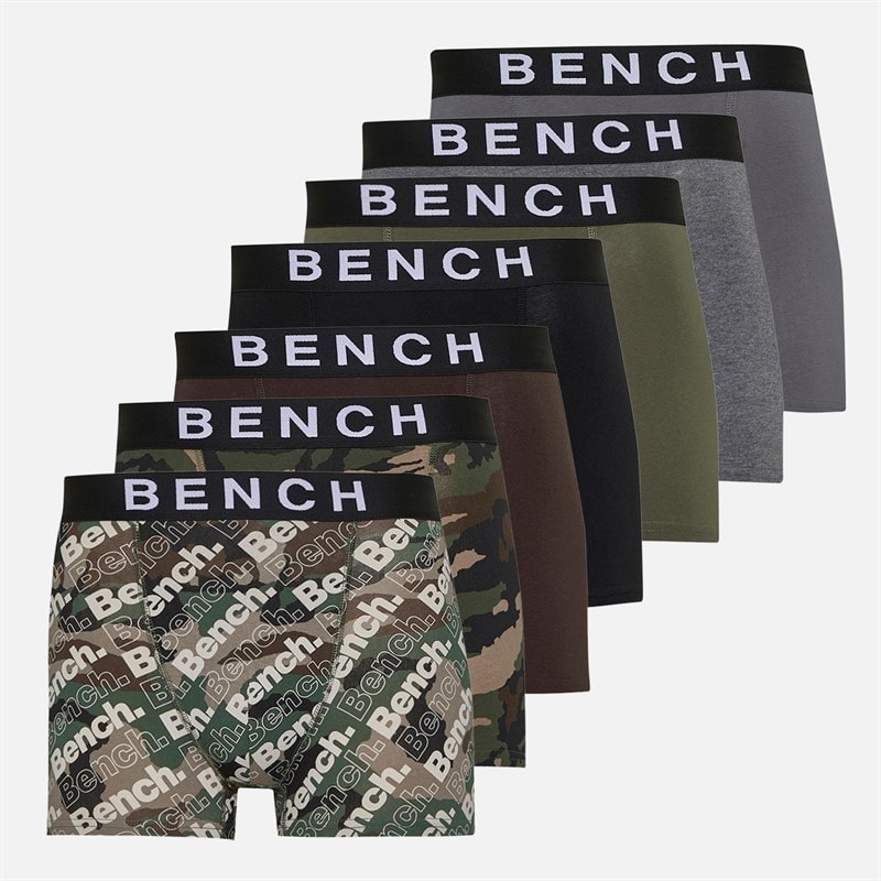 Herre syv-pak jacquard elastik bambus boxershorts Camo AOP/Charcoal Marl/Khaki/Camo AOP/Steel Grey/Ground Coffee/Sort - Billede 1