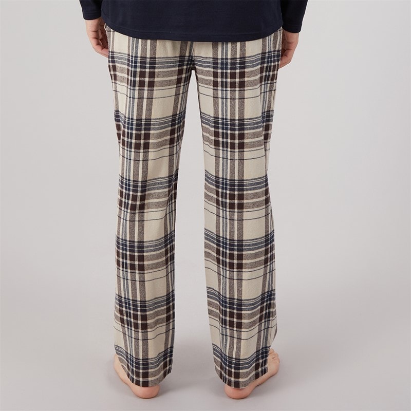 Herre flannelternede loungebukser Stone Grey/Marineblå/Stone/Ground Coffee - Billede 2