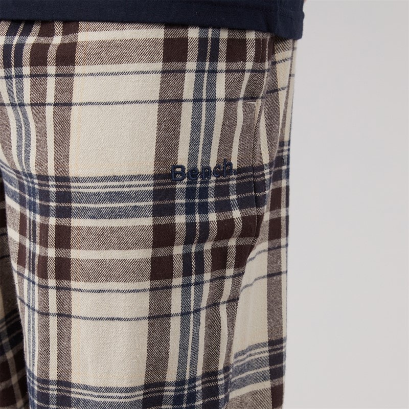 Herre flannelternede loungebukser Stone Grey/Marineblå/Stone/Ground Coffee - Billede 3