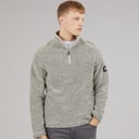 Herre trevyn 1/4 zip funnel neck fleece Cream/Dunkelgrau