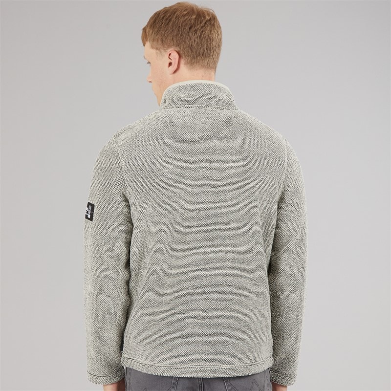 Herre trevyn 1/4 zip funnel neck fleece Cream/Dunkelgrau - Billede 2