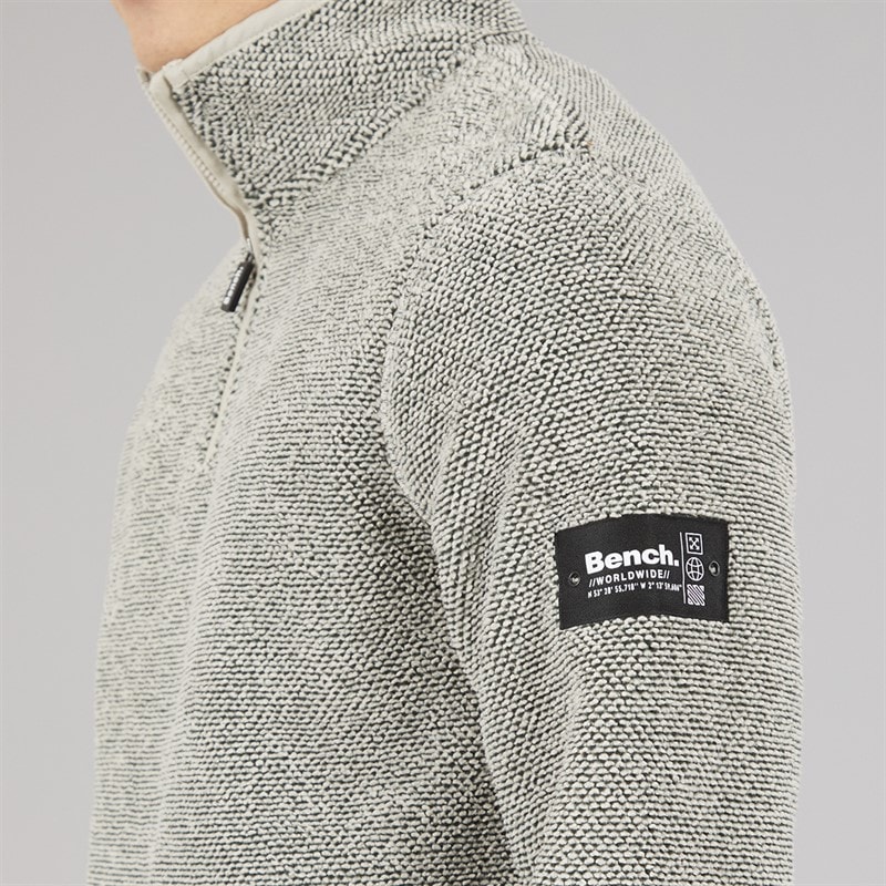 Herre trevyn 1/4 zip funnel neck fleece Cream/Dunkelgrau - Billede 5