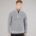 Herre palacio 1/4 zip trøje med høj krave Light Grey Marl