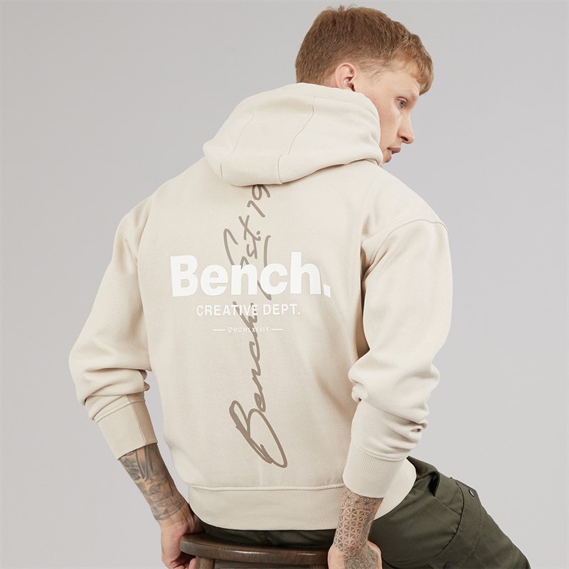 Bench Herre bardel oversized hættetrøje - Stone Grey