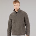 Herre trevyn 1/4 zip funnel neck fleece Dunkelgrau/Sort