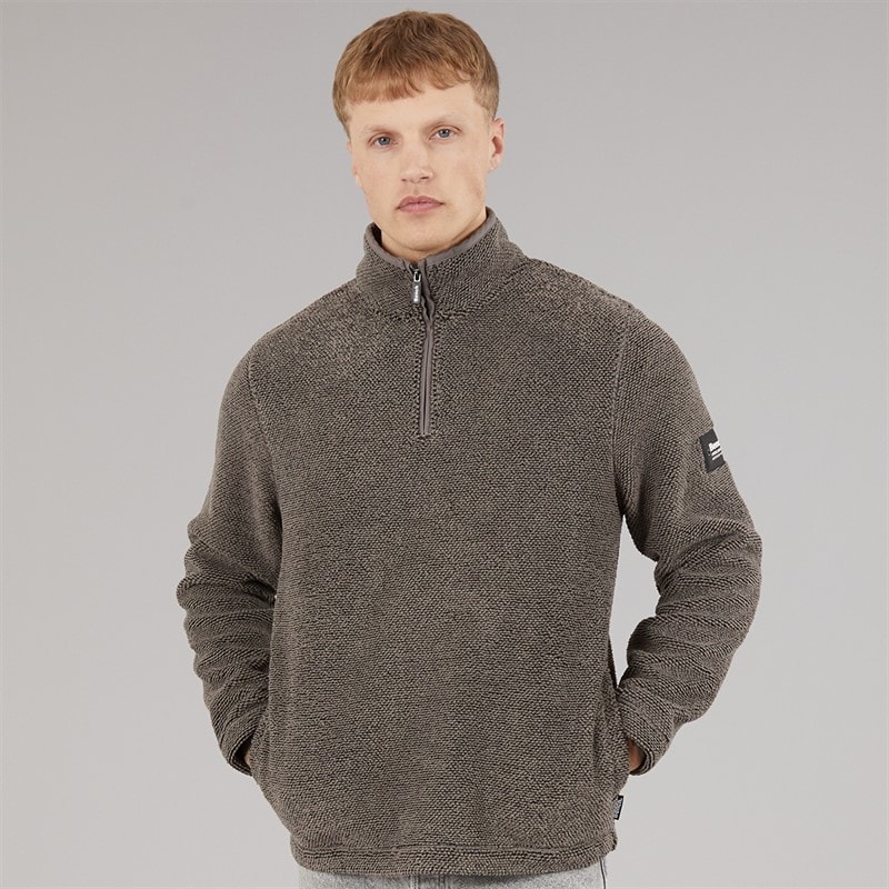 Herre trevyn 1/4 zip funnel neck fleece Dunkelgrau/Sort - Billede 3