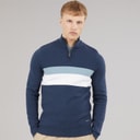 Herre zabian 1/4-lynlås funnel neck striktrøje Navy