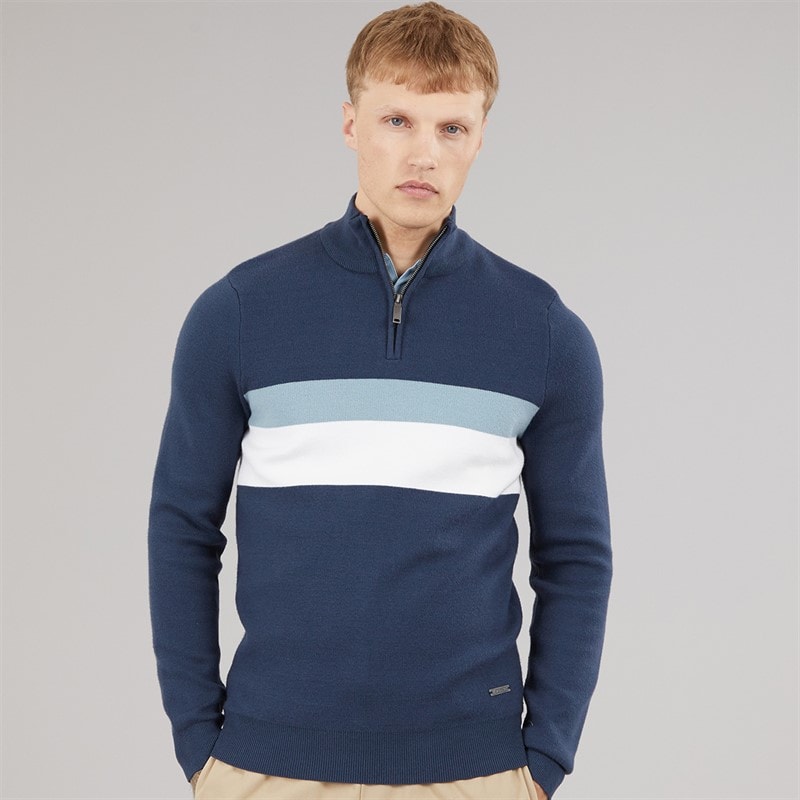 Bench Herre zabian 1/4-lynlås funnel neck striktrøje - Navy