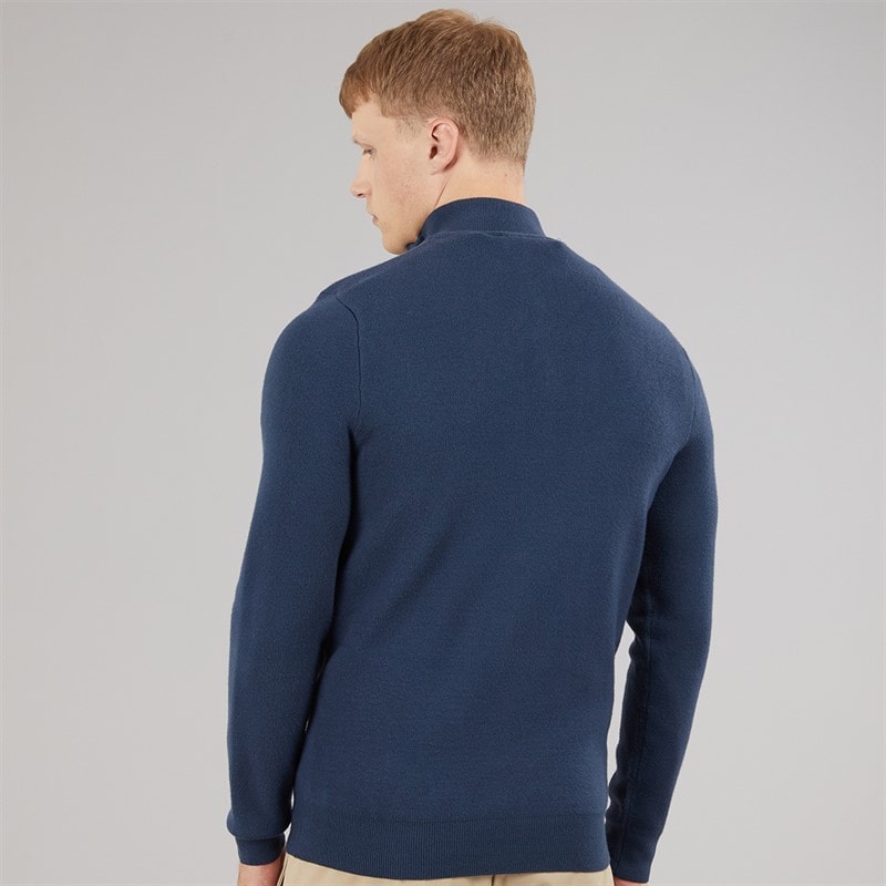 Herre zabian 1/4-lynlås funnel neck striktrøje Navy - Billede 2