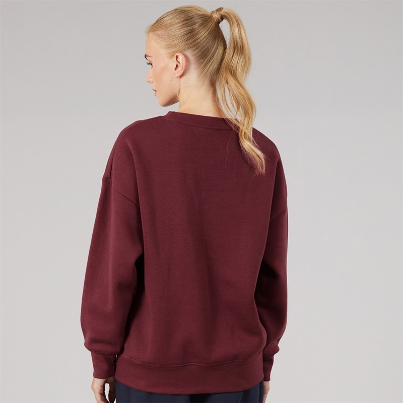 Dame urna oversized crew sweat med våbenskjoldsgrafik Cordovan - Billede 2