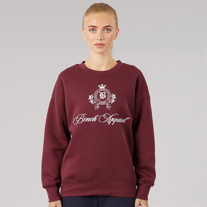 Dame urna oversized crew sweat med våbenskjoldsgrafik Cordovan - Billede 3