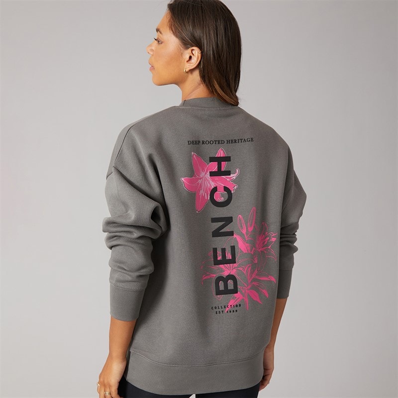 Bench Dame serrie oversized crew sweatshirt - Charcoal