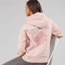 Dame amba hættetrøje med boucle grafik Light Dusky Pink