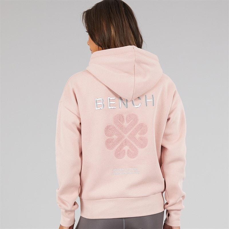 Dame amba hættetrøje med boucle grafik Light Dusky Pink - Billede 3