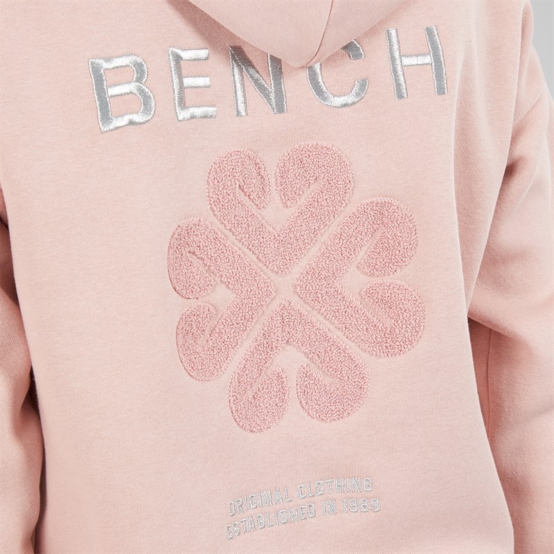 Dame amba hættetrøje med boucle grafik Light Dusky Pink - Billede 5