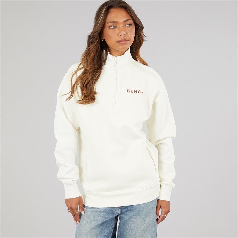 Dame farla oversized 1/4-zip Winter White - Billede 3