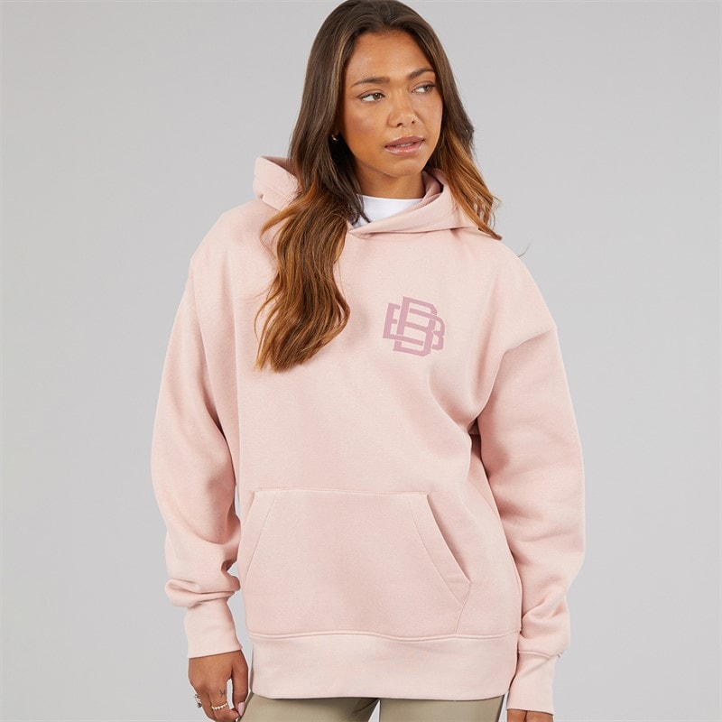 Dame rietta oversized hættetrøje med grafik Light Dusky Pink - Billede 2