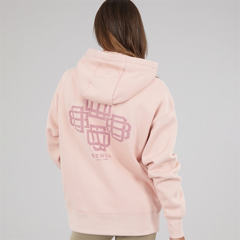 Dame rietta oversized hættetrøje med grafik Light Dusky Pink - Billede 3