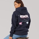 Dame fessa oversized hættetrøje med grafisk print Marineblå