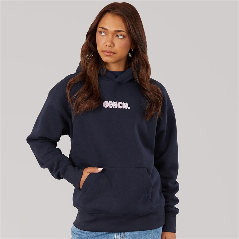 Dame fessa oversized hættetrøje med grafisk print Marineblå - Billede 2