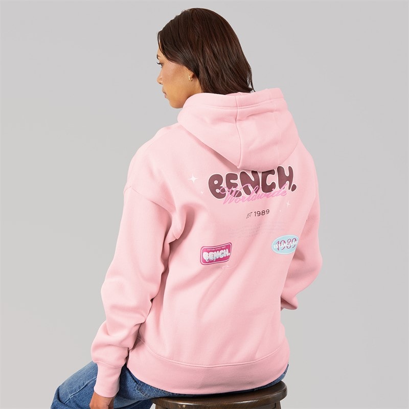 Dame fessa oversized hættetrøje med grafisk print Fairytale Pink - Billede 1