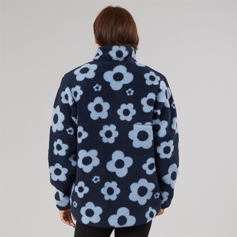 Dame dessa fleece med 1/4 lynlås Marineblå/Dusky Blue - Billede 2