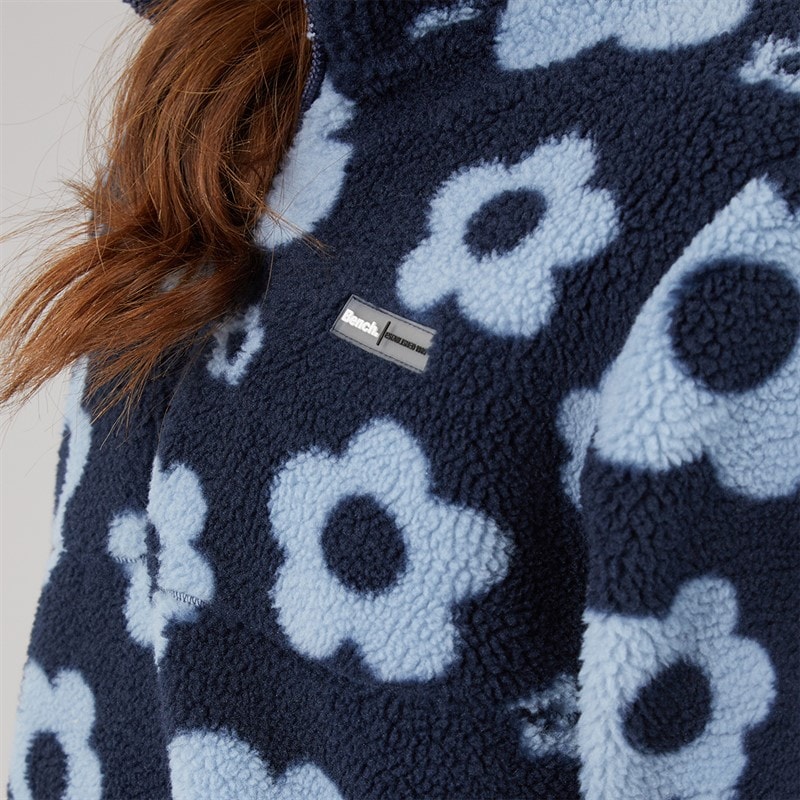 Dame dessa fleece med 1/4 lynlås Marineblå/Dusky Blue - Billede 3