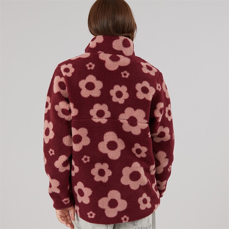 Dame dessa fleece med 1/4 lynlås Cordovan/Hellrosa - Billede 2